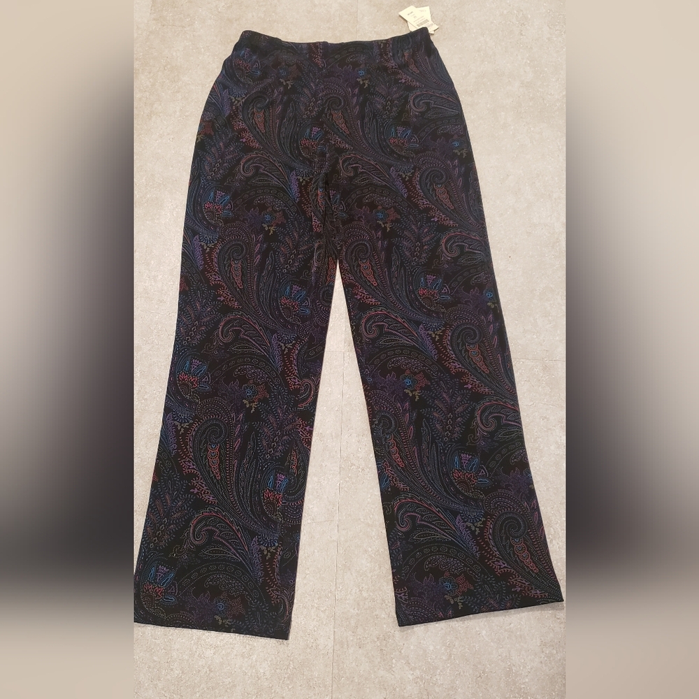 NWT COLDWATER CREEK RETRO PAISLEY PANTS - Picture 2 of 9